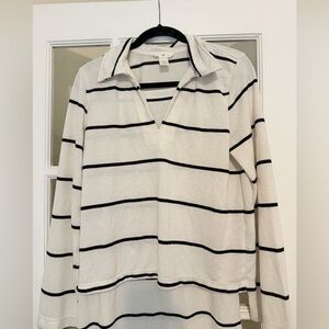 H&M Striped Long Sleeve Polo Shirt and Skirt Set